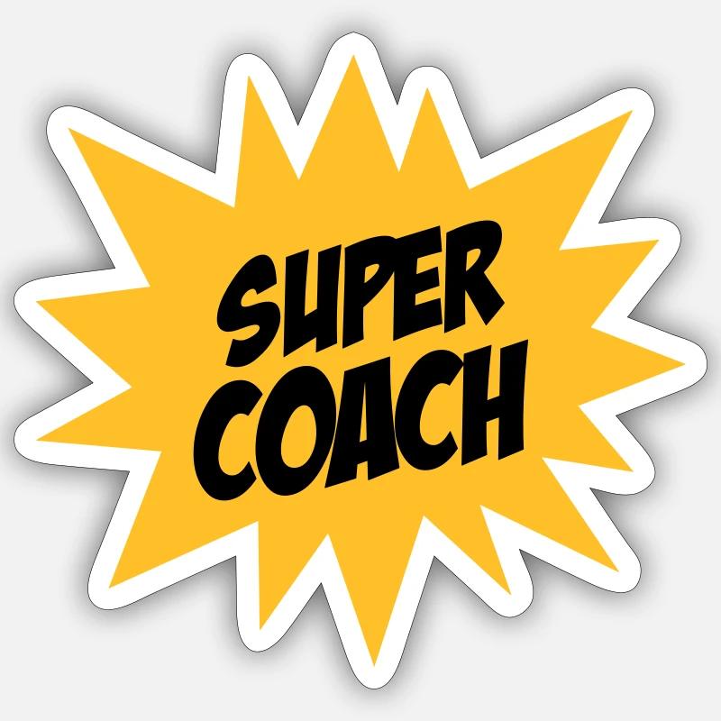 Super Coach - Sticker Größe S (10 x 10 cm) - Mattweiß