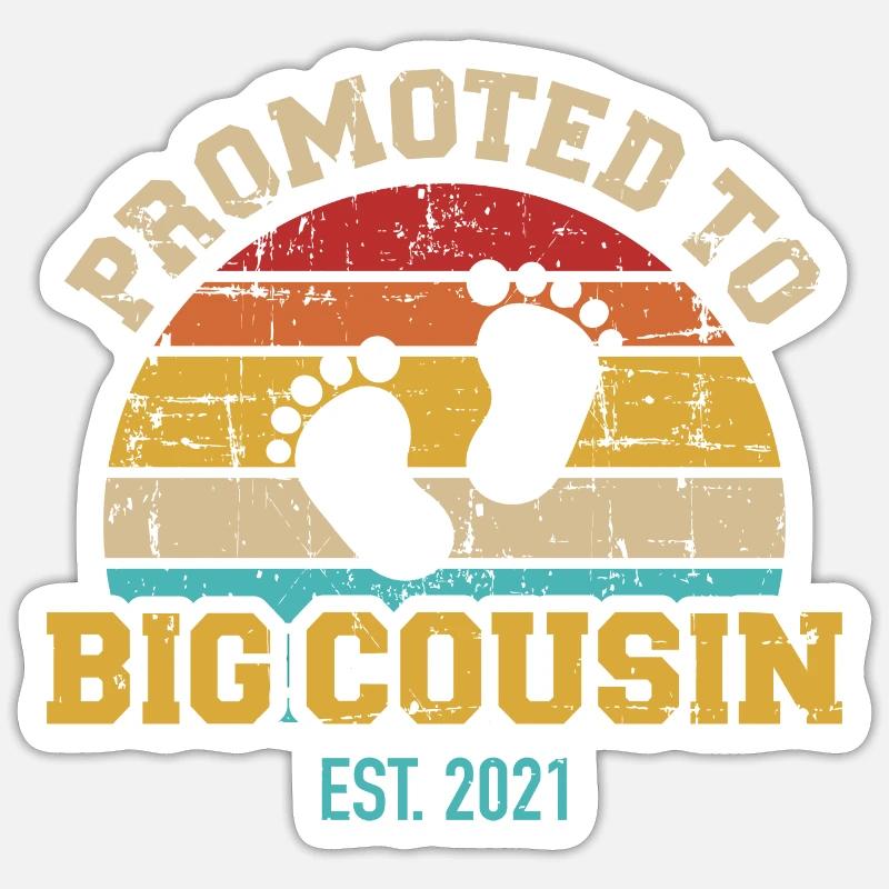 Großer Cousin 2021 - Sticker Größe S (10 x 10 cm) - Mattweiß