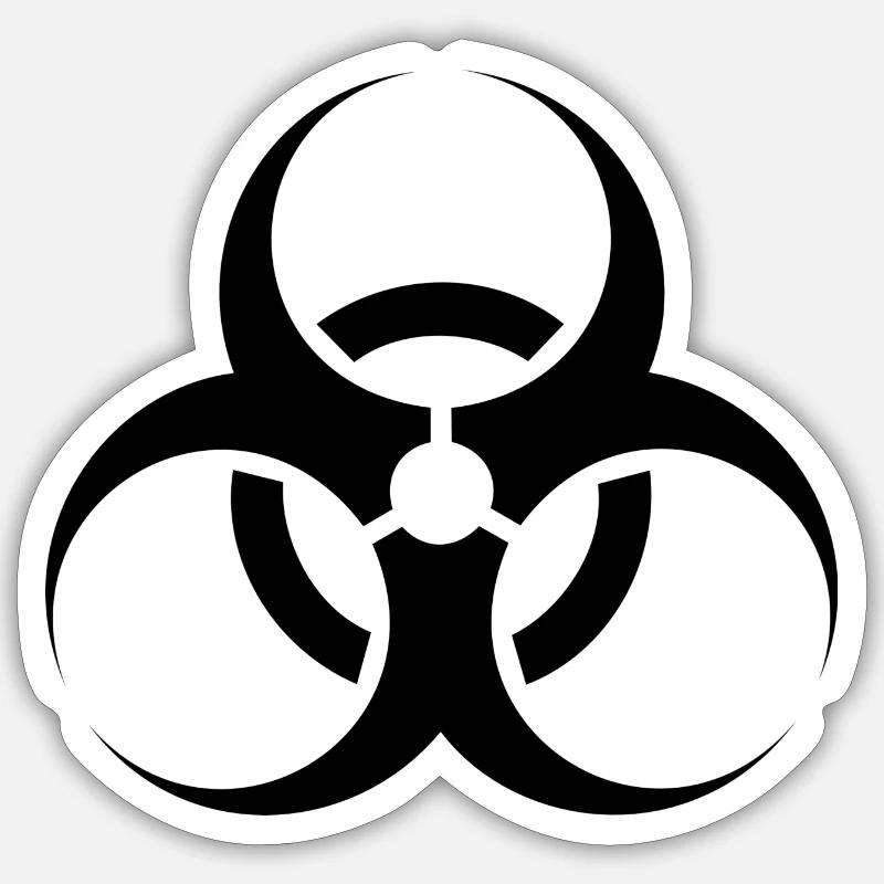 Biohazard - Sticker Größe S (10 x 10 cm) - Mattweiß