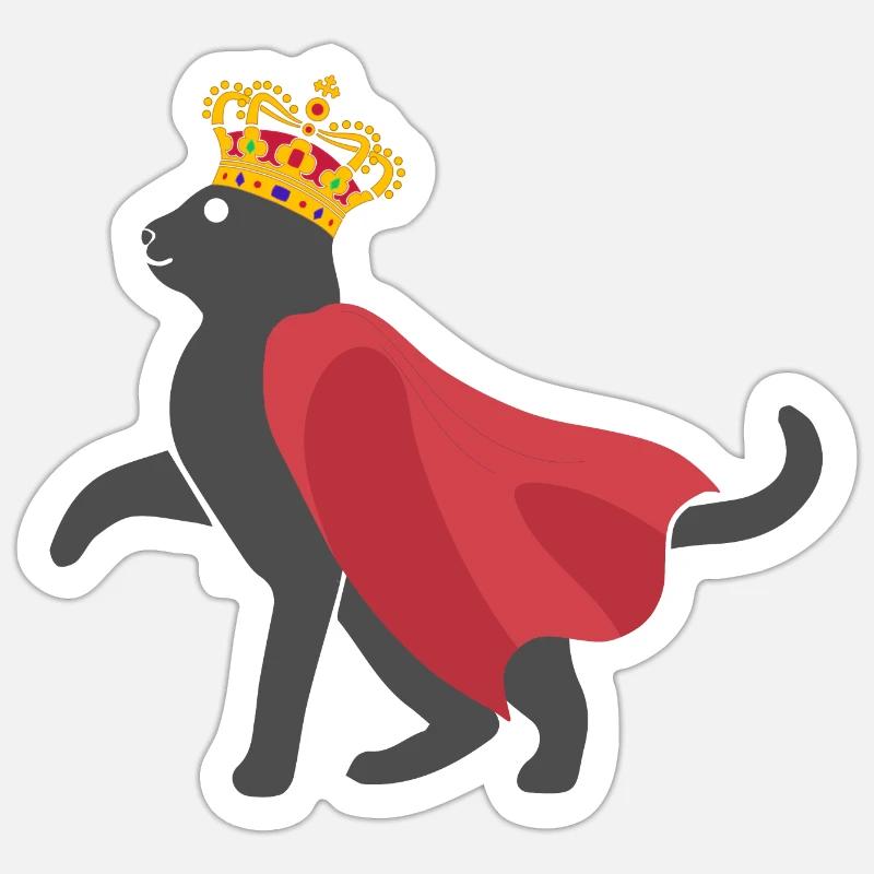 Katze Krone Sticker Größe S (10 x 10 cm)