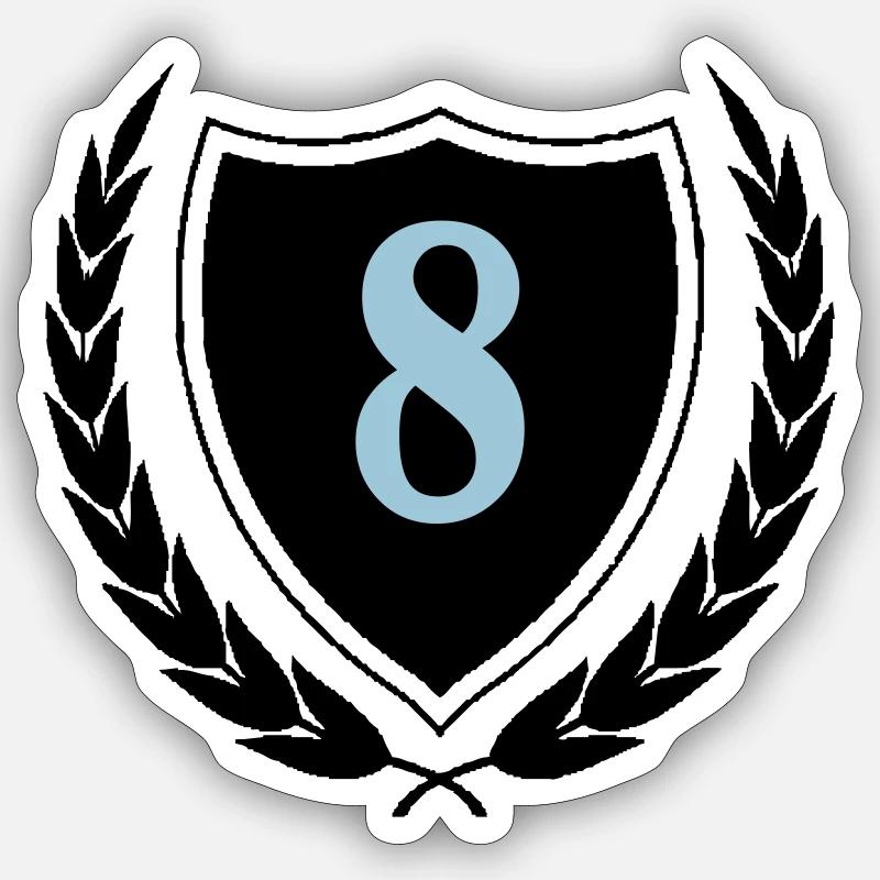armoiries 8 - Sticker taille S (10 x 10 cm) - blanc mat