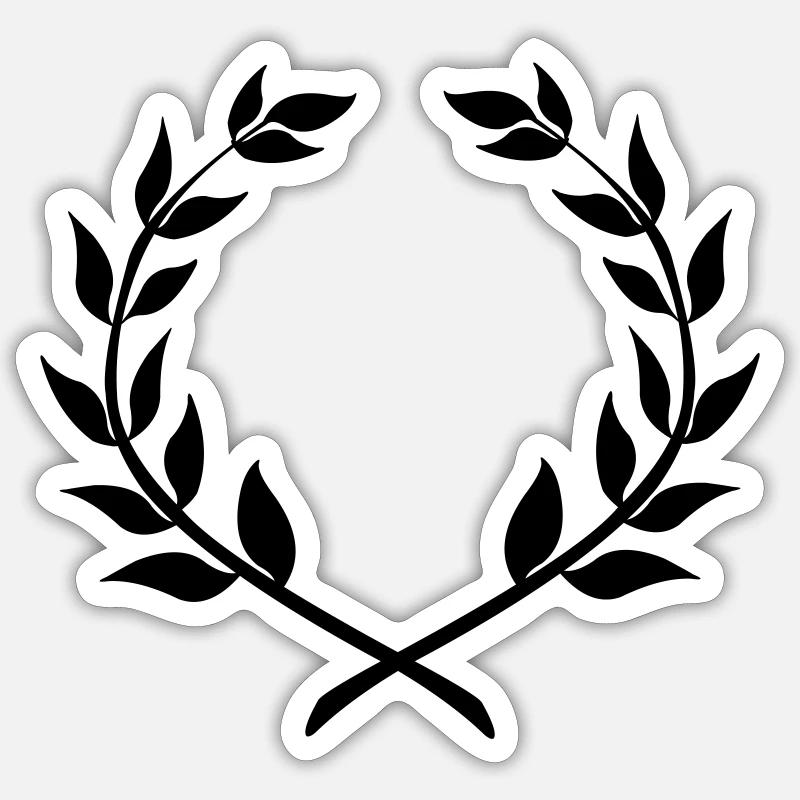 Winner wreath laurel wreath - Sticker size S (10 x 10 cm) - white matte