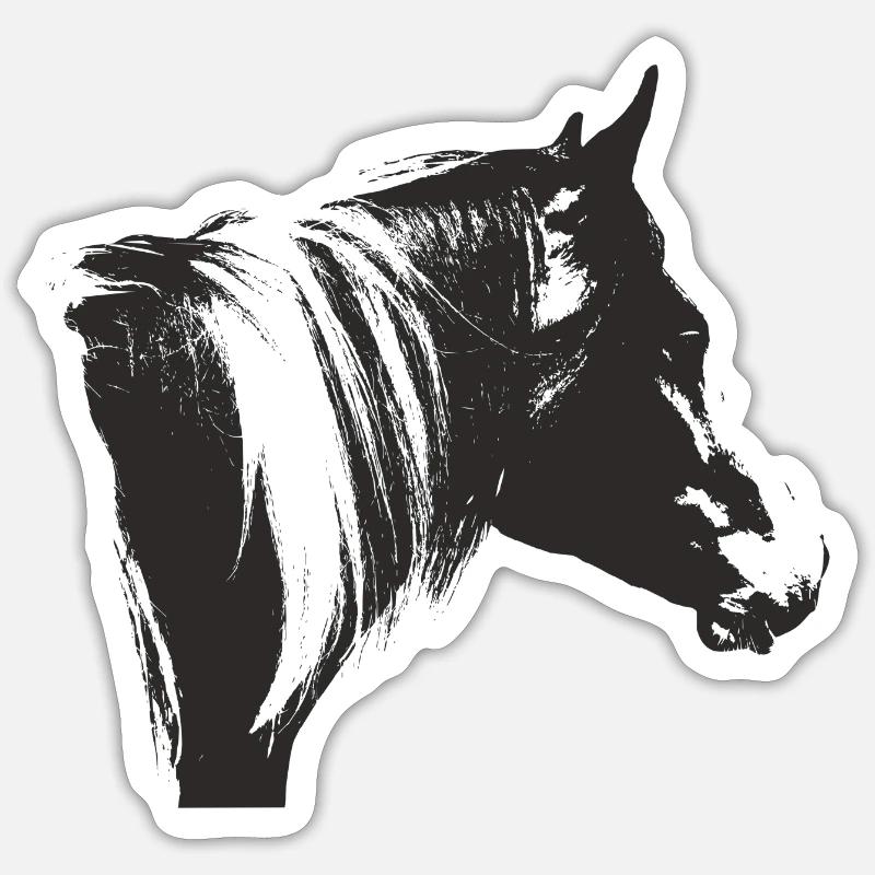 Lewitzer Schecke, Pferd Schecke, Pinto reiten - Sticker Größe S (10 x 10 cm) - Mattweiß