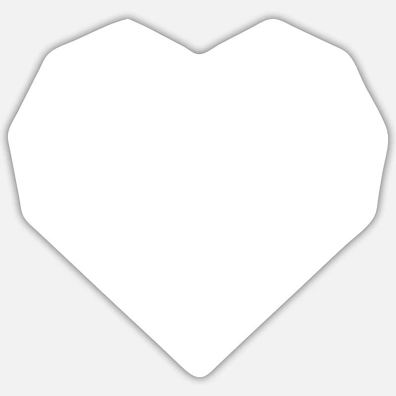Contour de coeur blanc - Sticker taille S (10 x 10 cm) - blanc mat