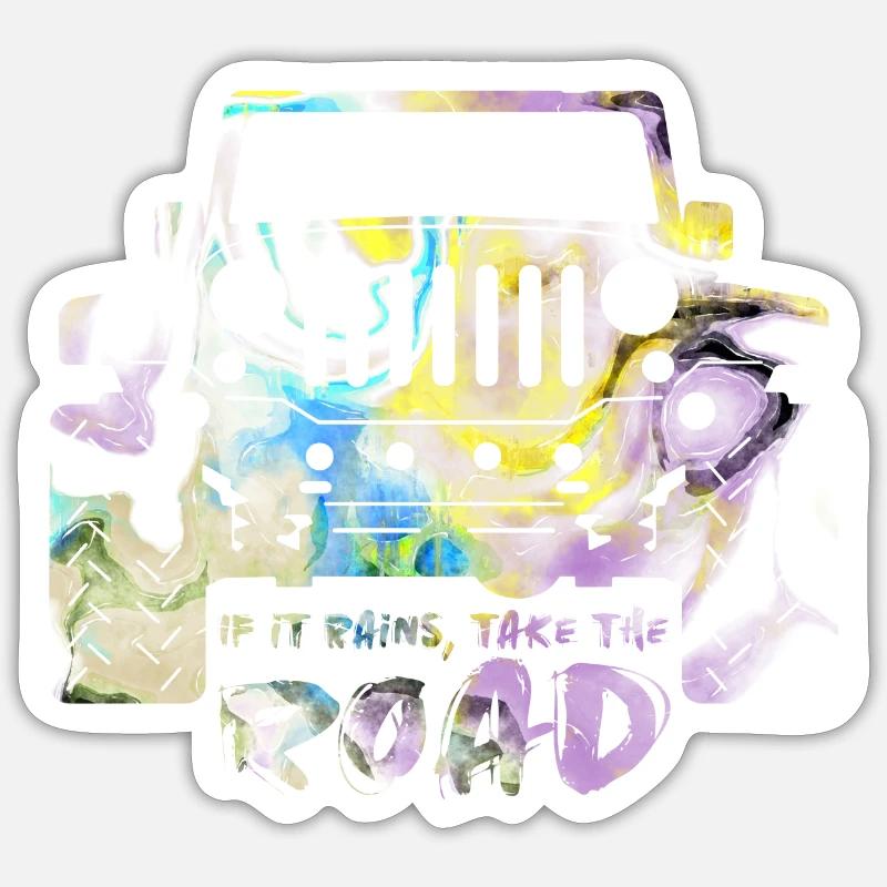 Jeep - Sticker Größe S (10 x 10 cm) - Mattweiß