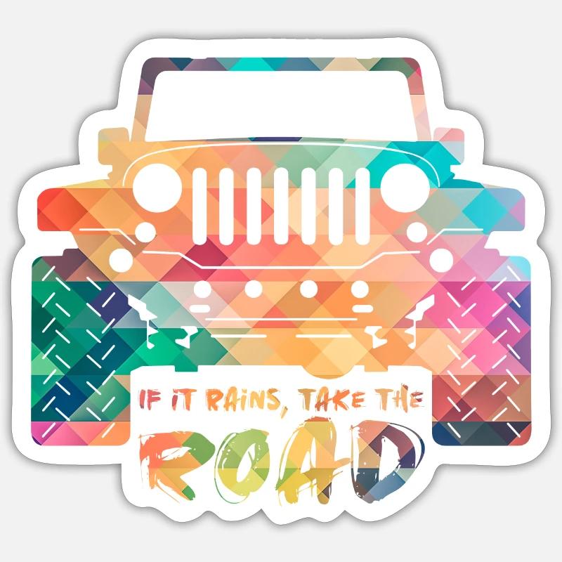 Jeep - Sticker Größe S (10 x 10 cm) - Mattweiß