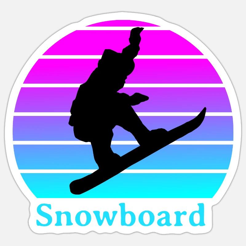 Snowboard - Sticker Größe S (10 x 10 cm) - Mattweiß