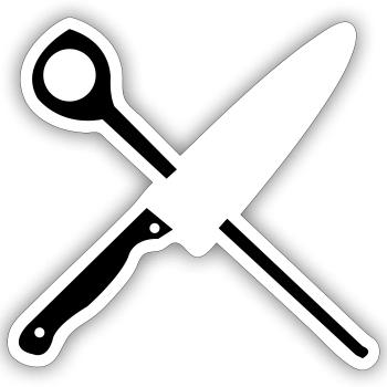 cooking cutlery - Sticker size S (10 x 10 cm) - white matte - Front