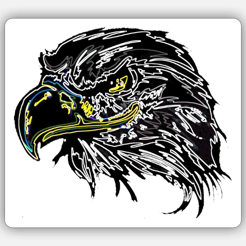 eagle - Sticker taille S (10 x 10 cm) - blanc mat