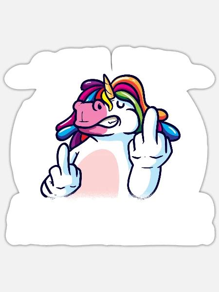 Aus dem Weg du unnötiger Sozialkontakt Einhorn - Sticker Größe S (10 x 10 cm) - Mattweiß
