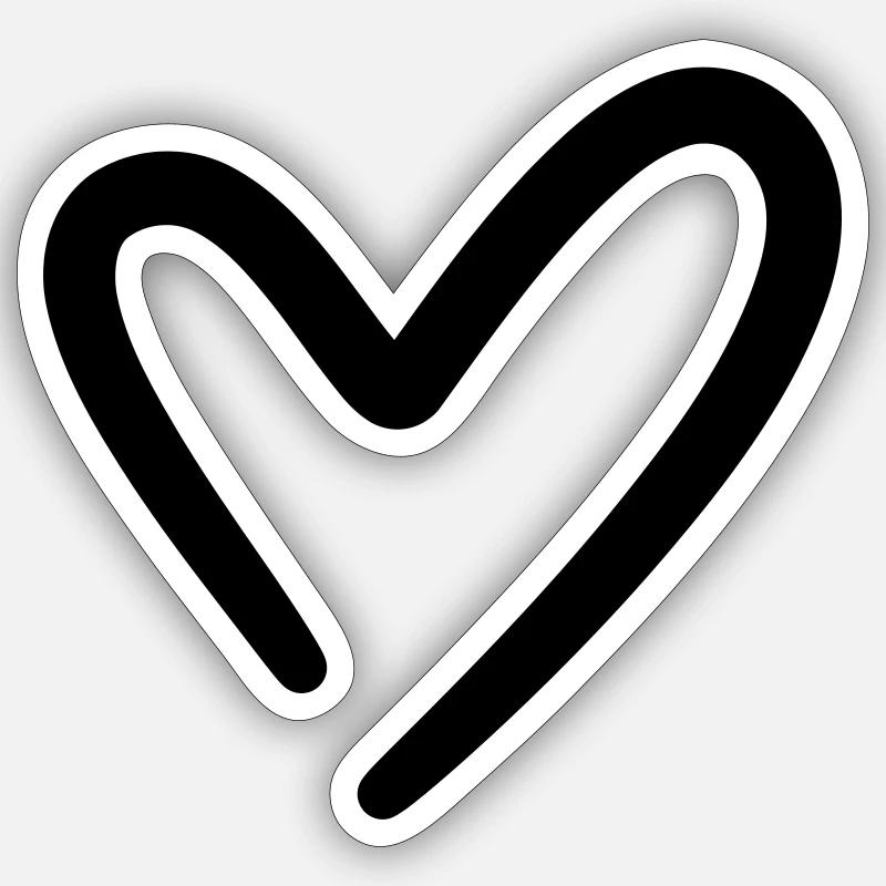 einfaches Herz - Sticker Größe S (10 x 10 cm) - Mattweiß