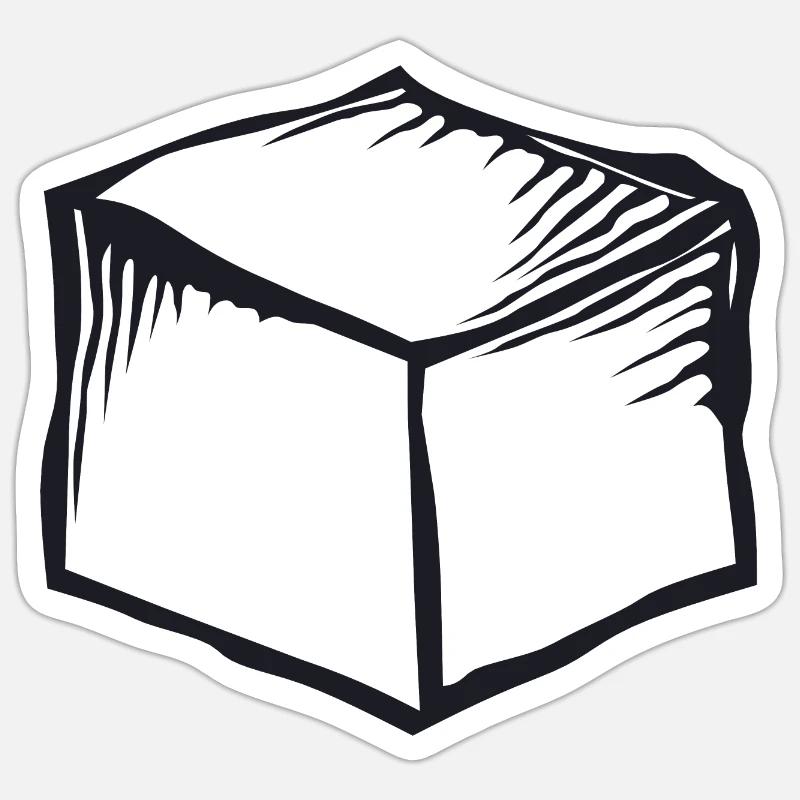 Karton Karton Kasse - Sticker Größe S (10 x 10 cm) - Mattweiß