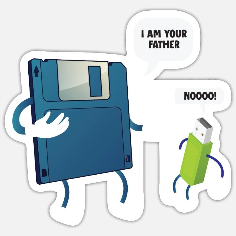 Father _ Son Disque Floppy ... Programmeur & Nerd Sticker taille S (10 x 10 cm)