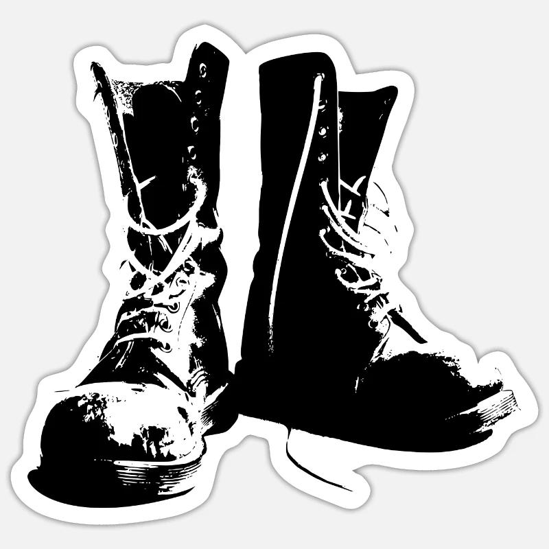 punks boots - Sticker size S (10 x 10 cm) - white matte