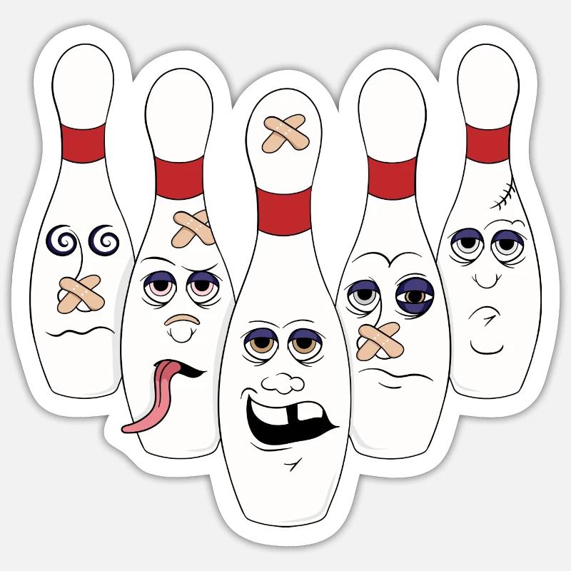 bowling - Sticker size S (10 x 10 cm) - white matte