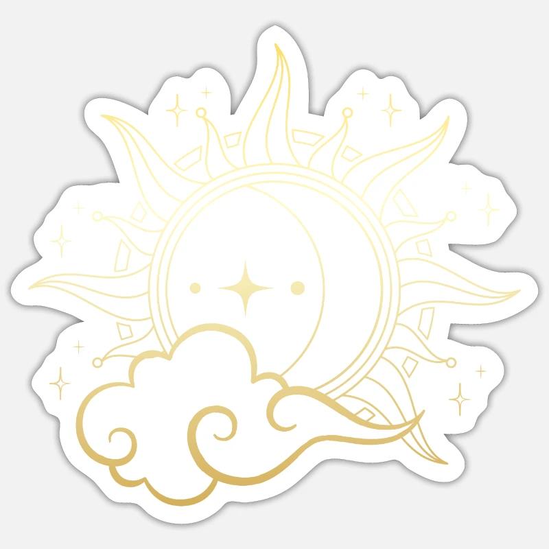 SUN AND MOON 1 by The Manzanita's Sticker size S (10 x 10 cm)