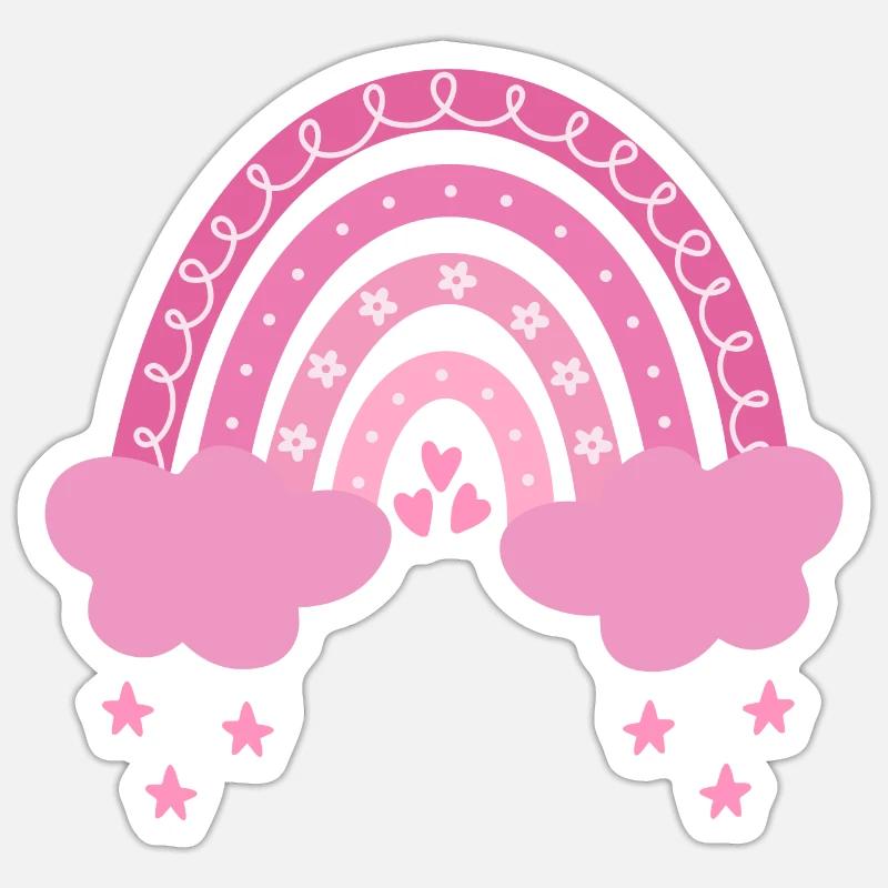 Boho Rainbow - Sticker size S (10 x 10 cm) - white matte