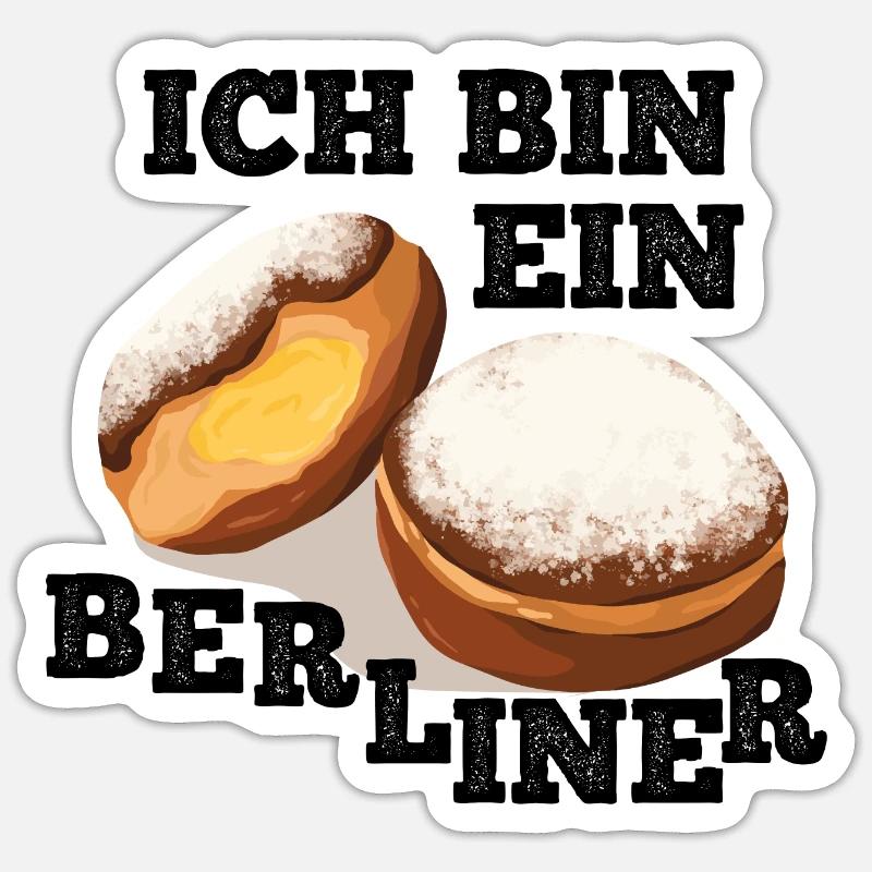 Ich bin ein Berliner - Sticker Größe S (10 x 10 cm) - Mattweiß