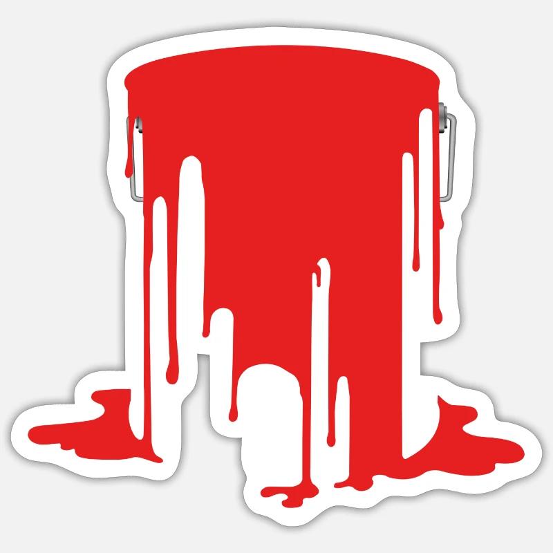 Offener Farbeimer - Sticker Größe S (10 x 10 cm) - Mattweiß