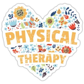 Physiothérapie - Sticker taille S (10 x 10 cm) - blanc mat - Devant