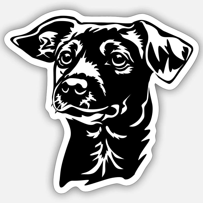Jack Russell Terrier tête - Sticker taille S (10 x 10 cm) - blanc mat