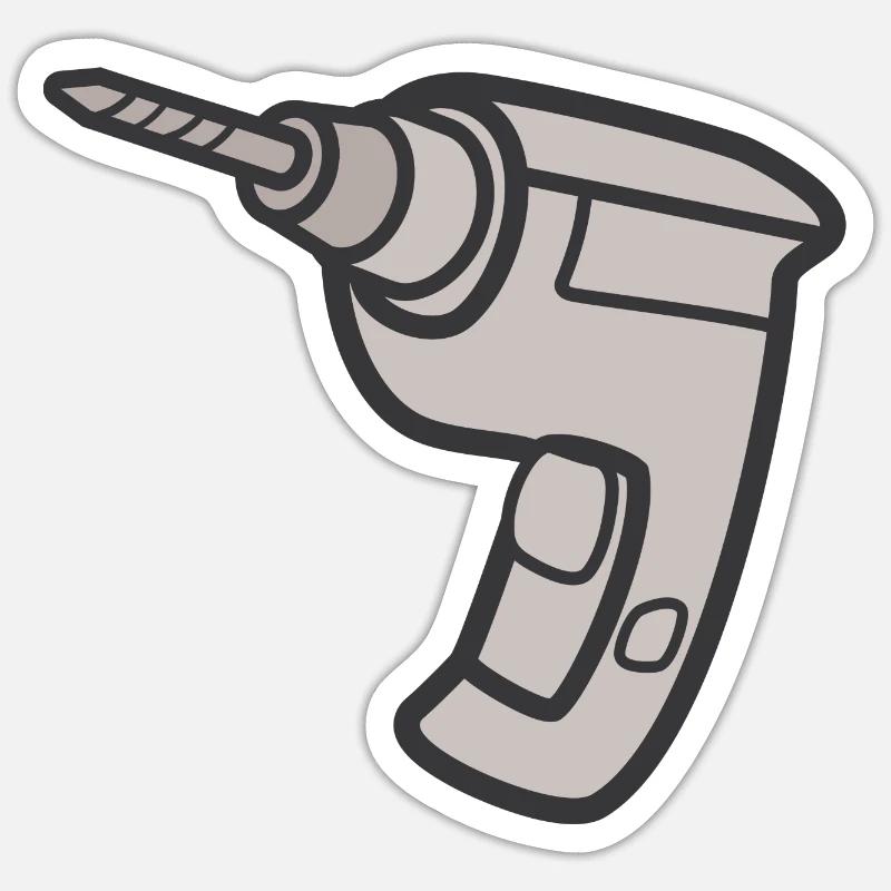 drill - Sticker size S (10 x 10 cm) - white matte