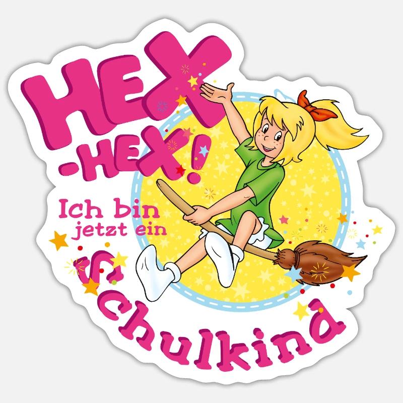 Bibi Blocksberg Ich Bin Jetzt Ein Schulkind - Sticker Größe S (10 x 10 cm) - Mattweiß