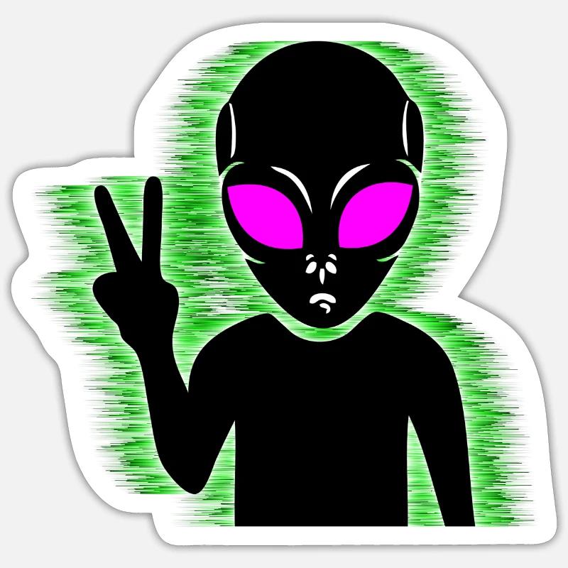 Ufo 2 - Sticker size S (10 x 10 cm) - white matte