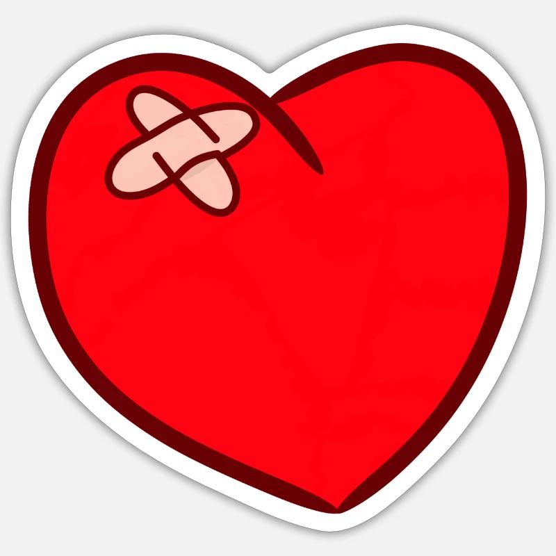Heart wounded Sticker size S (10 x 10 cm)