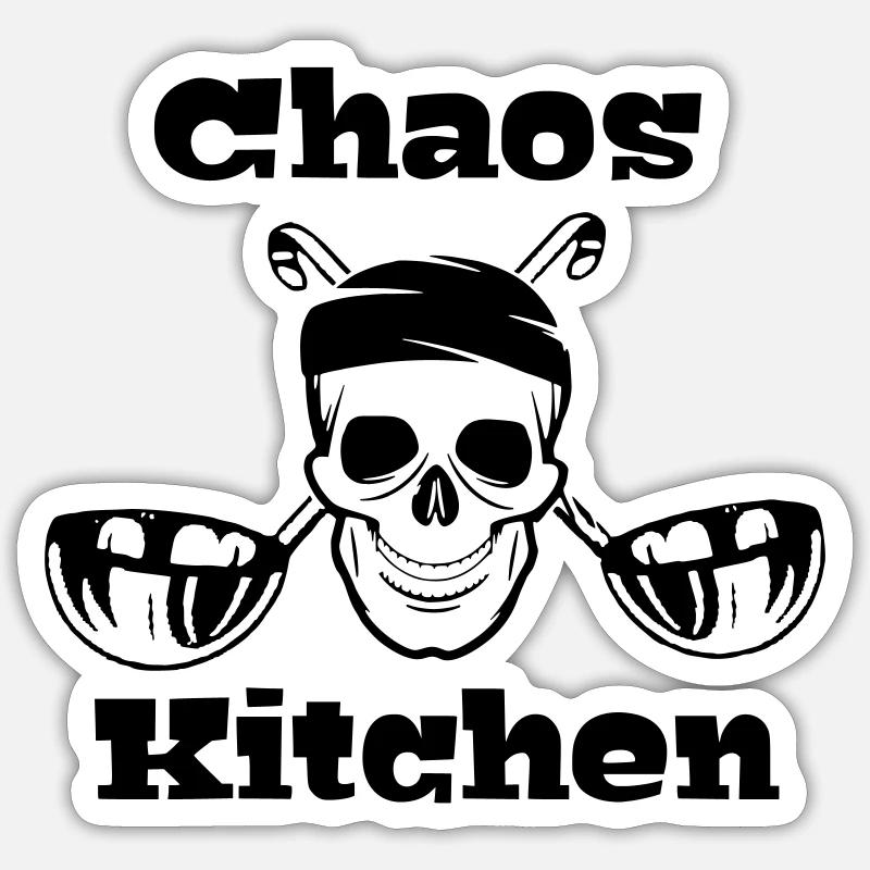 Chaos Kitchen Skull Sticker Größe S (10 x 10 cm)