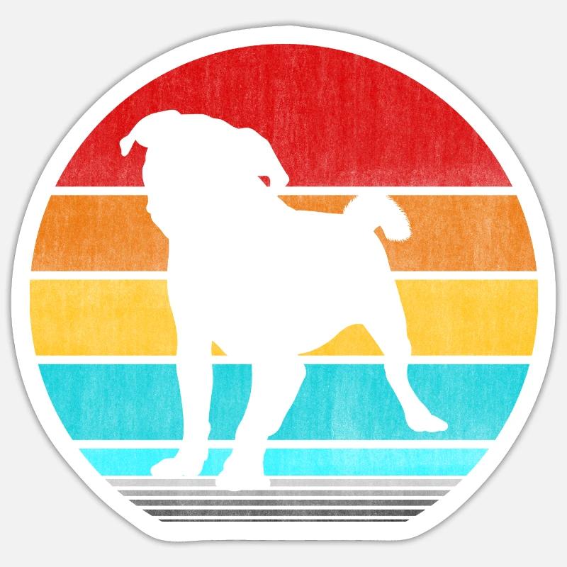 Pug - Sticker taille S (10 x 10 cm) - blanc mat