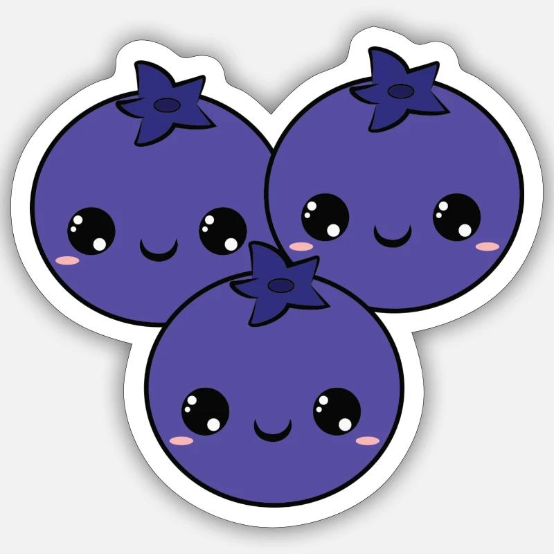 Cute. funny fruit, blueberry, fruit doux,baies - Sticker taille S (10 x 10 cm) - blanc mat