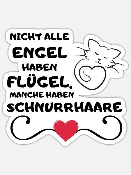 Schnuckibaby Lustige Sprüche Katze Engel Flügel - Sticker Größe S (10 x 10 cm) - Mattweiß
