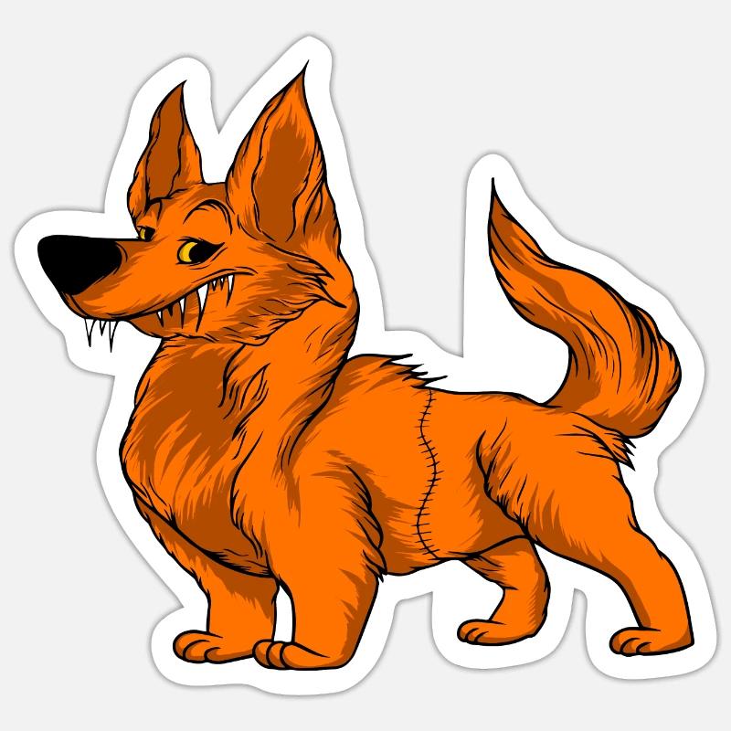 Chiens drôles 7 - Sticker taille S (10 x 10 cm) - blanc mat