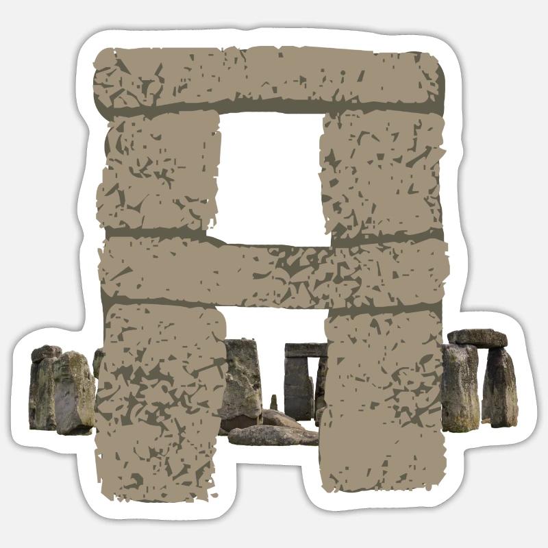 stonehenge a - Sticker size S (10 x 10 cm) - white matte