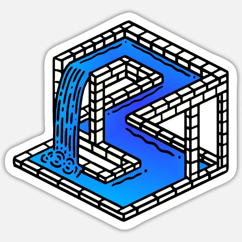 ILLUSION D’OPTIQUE - Sticker taille S (10 x 10 cm) - blanc mat