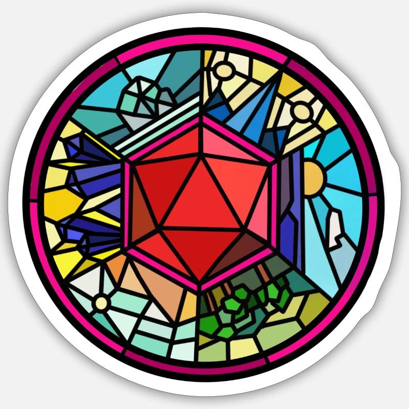 Cubes dans le vitrail - Sticker taille S (10 x 10 cm) - blanc mat