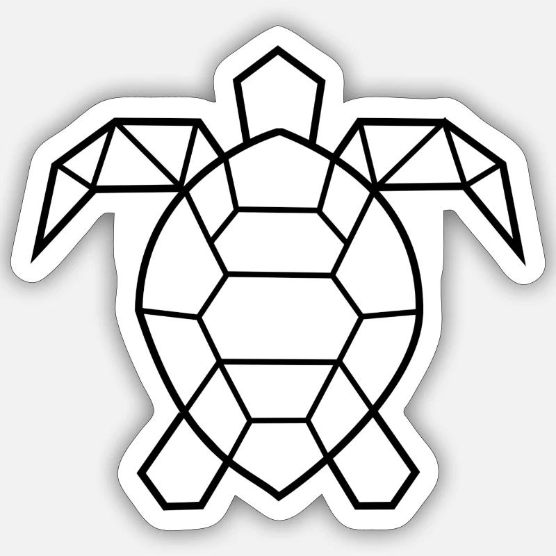 Turtle geometric - Sticker size S (10 x 10 cm) - white matte