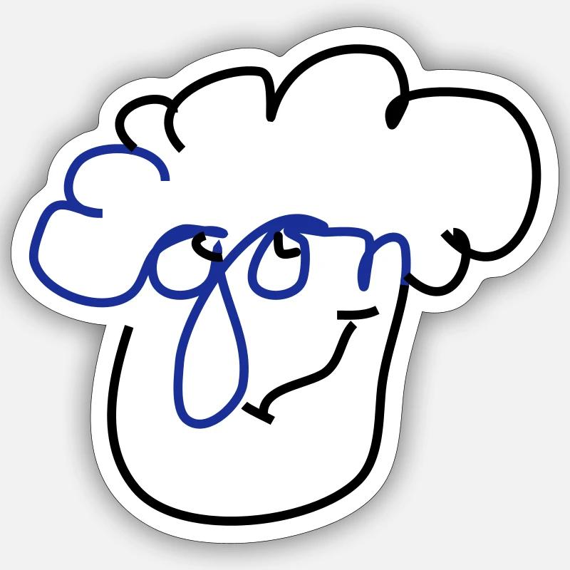 Egon Kopf aus Name - Sticker Größe S (10 x 10 cm) - Mattweiß