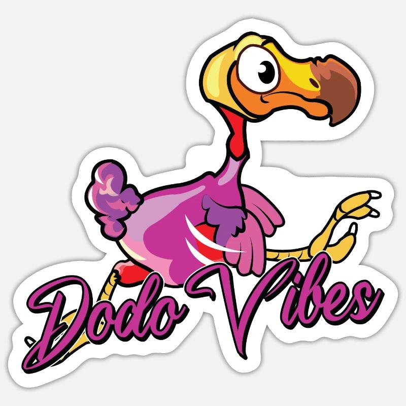 Dodo Mauritius Vogel Dronte - Sticker taille S (10 x 10 cm) - blanc mat