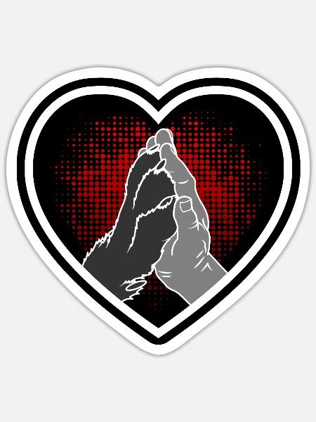 Hundefreund Dogfriend High Five - Sticker Größe S (10 x 10 cm) - Mattweiß