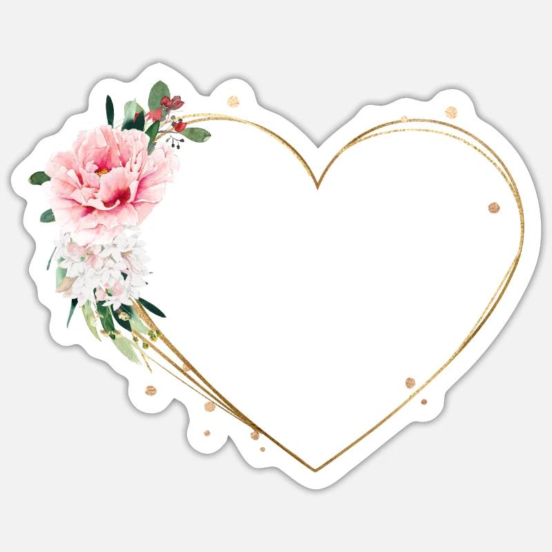 Hjerteblomster kan tilpasses Sticker størrelse S (10 x 10 cm)