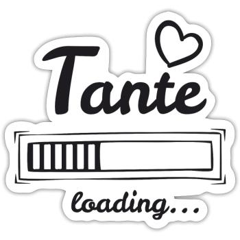 Tante loading - du wirst Tante - Sticker Größe S (10 x 10 cm) - Mattweiß - Vorne