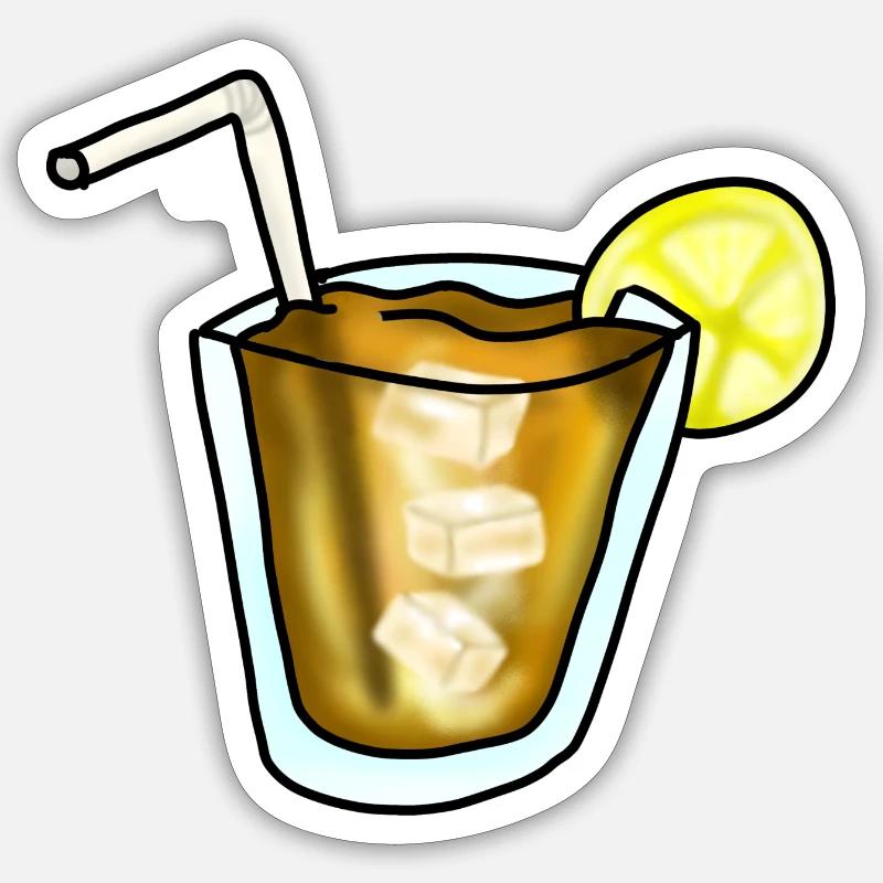 Thé froid - Sticker taille S (10 x 10 cm) - blanc mat