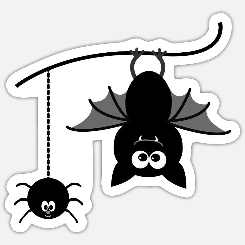 Fledermaus und Spinne Sticker Größe S (10 x 10 cm)