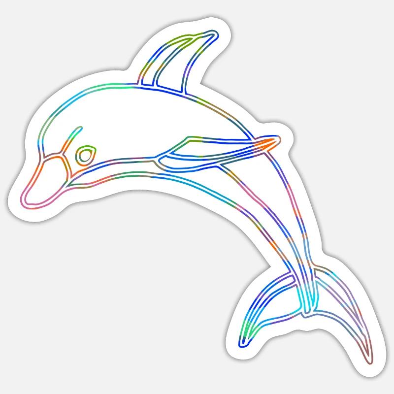dolphin - Sticker size S (10 x 10 cm) - white matte
