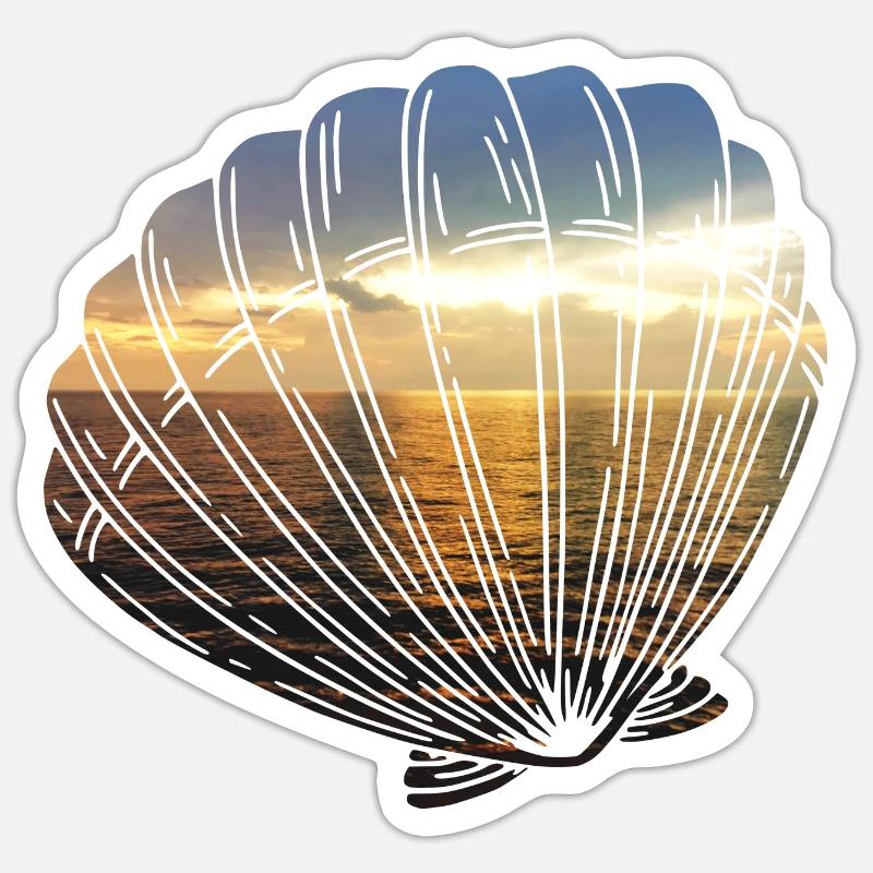 Sunset shell Sticker size S (10 x 10 cm)
