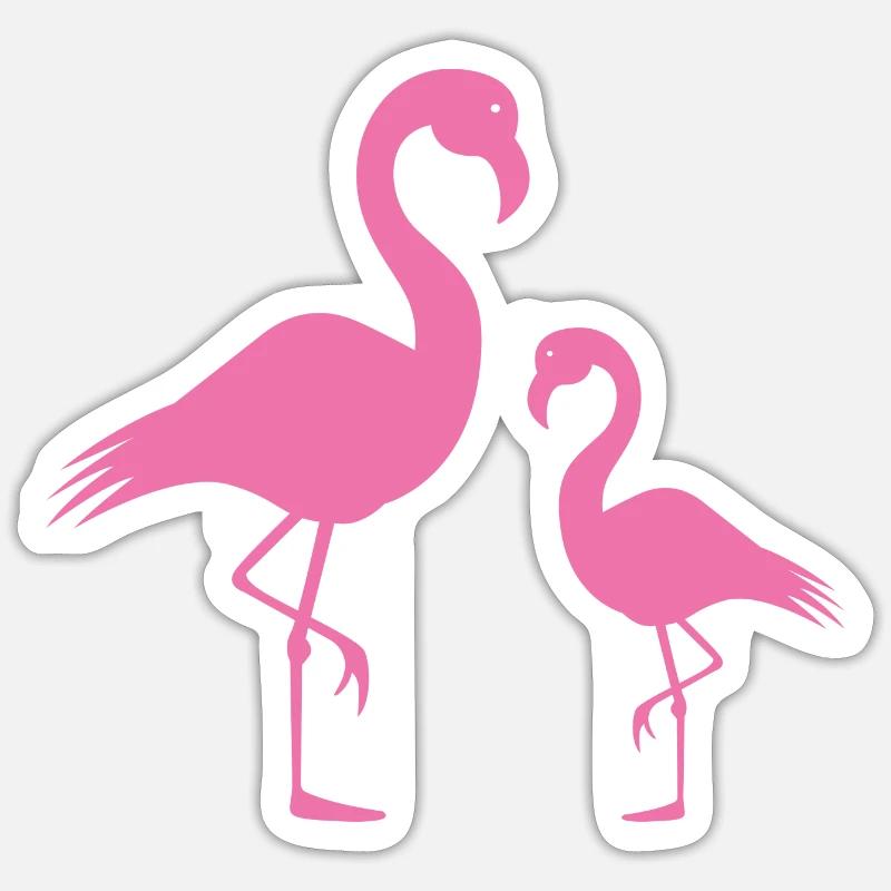 Flamingos - Sticker Größe S (10 x 10 cm) - Mattweiß