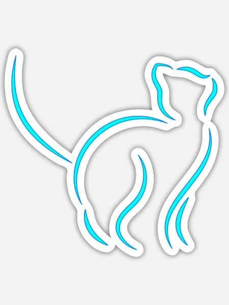 Katze - Sticker Größe S (10 x 10 cm) - Mattweiß