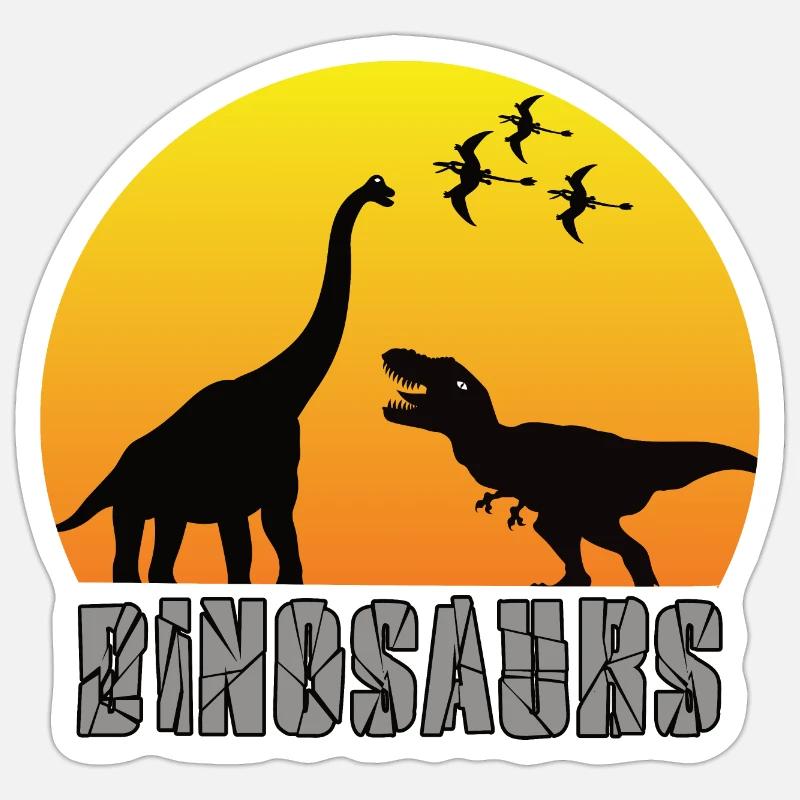 Dinosaurier - Sticker Größe S (10 x 10 cm) - Mattweiß